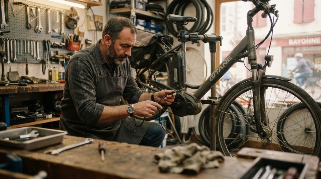 Vélo électrique Gitane : bruit au pédalier, câble sectionné... Que faire à Bayonne ?