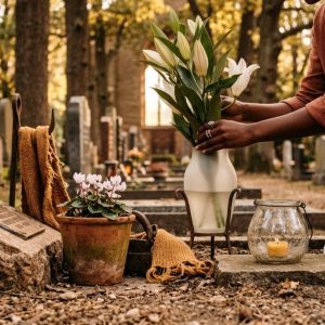 Fleurir et décorer une sepulture au fil des saisons : le rôle des pierres tombales et d’articles de cimetière personnalisables