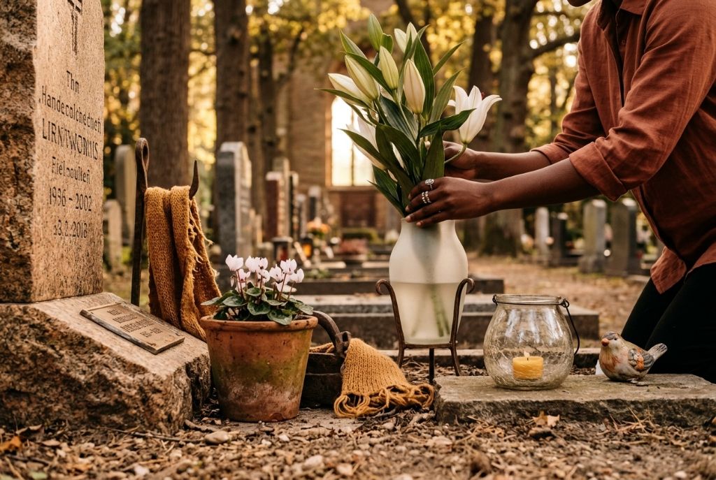 Fleurir et décorer une sepulture au fil des saisons : le rôle des pierres tombales et d’articles de cimetière personnalisables