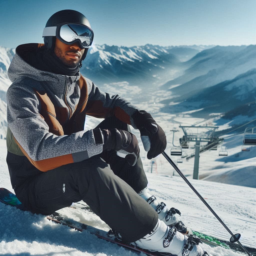 skieur sur une piste d’Ax 3 Domaines
